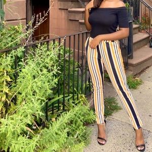 Stripe Pattern Dress Pants